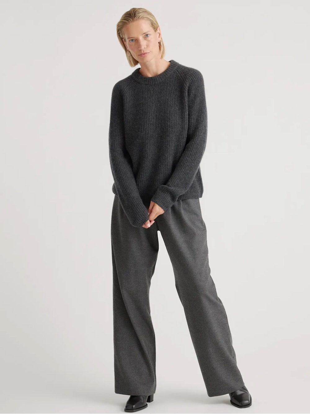 Mongolian Cashmere Fisherman Crewneck Sweater